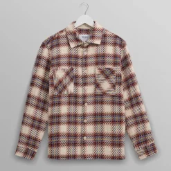 WAX LONDON Whiting Overshirt in Ecru/Multi