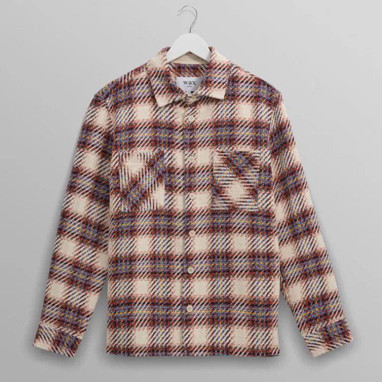 WAX LONDON Whiting Overshirt in Ecru/Multi