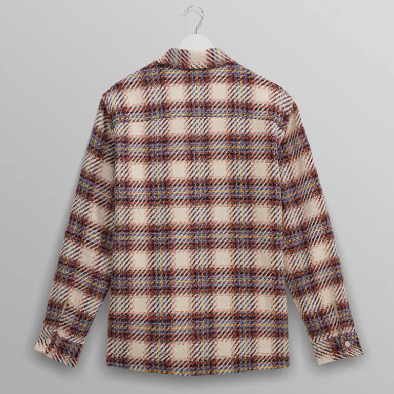 WAX LONDON Whiting Overshirt in Ecru/Multi