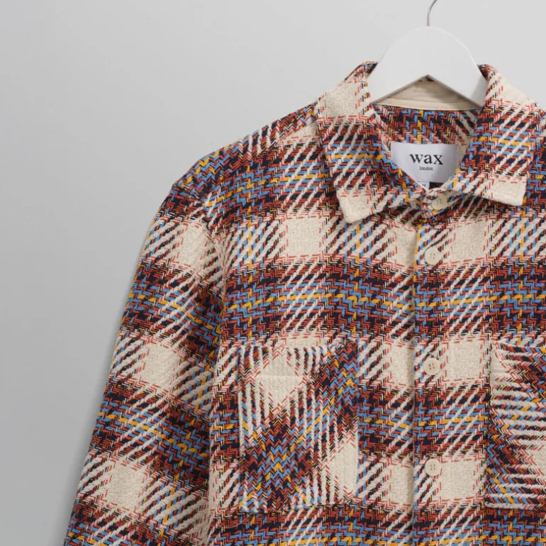 WAX LONDON Whiting Overshirt in Ecru/Multi