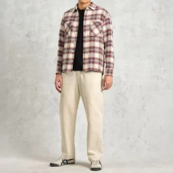 WAX LONDON Whiting Overshirt in Ecru/Multi