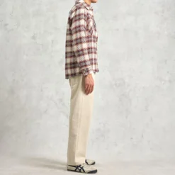 WAX LONDON Whiting Overshirt in Ecru/Multi