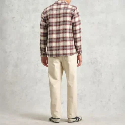 WAX LONDON Whiting Overshirt in Ecru/Multi