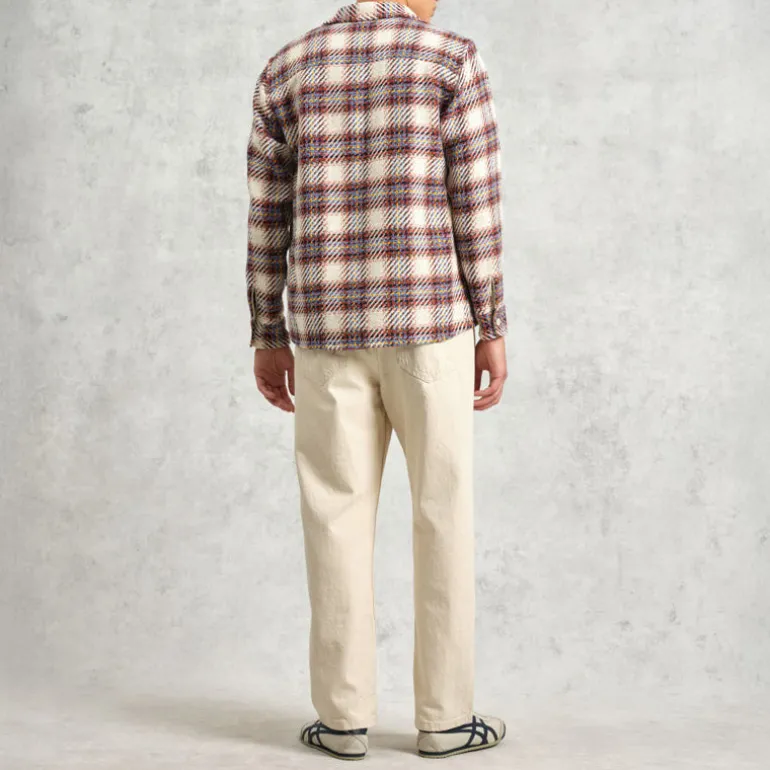 WAX LONDON Whiting Overshirt in Ecru/Multi