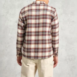 WAX LONDON Whiting Overshirt in Ecru/Multi