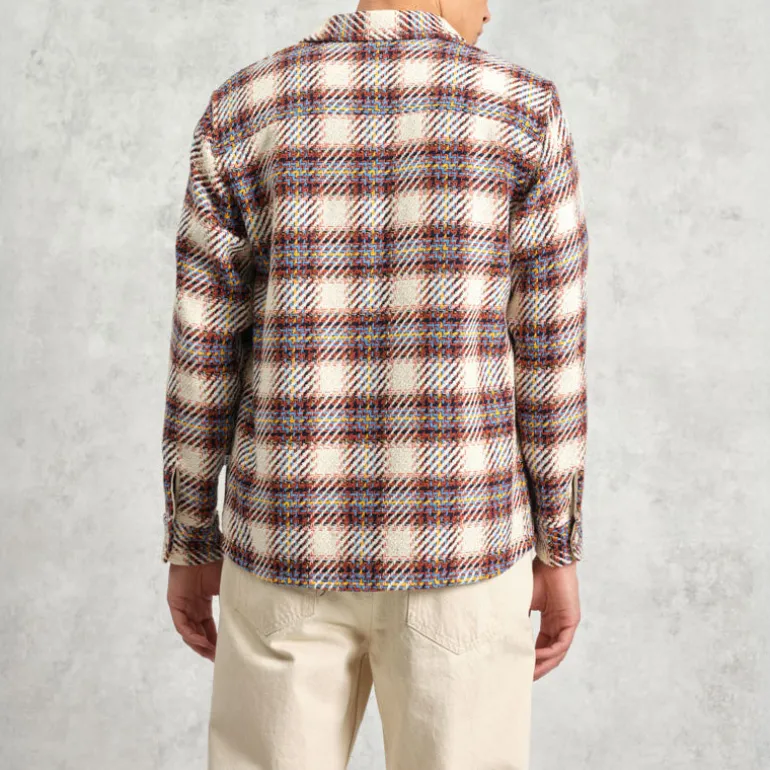 WAX LONDON Whiting Overshirt in Ecru/Multi