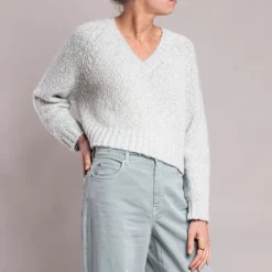 Weekend Max Mara Aloa V Neck Jumper in Pastel Green