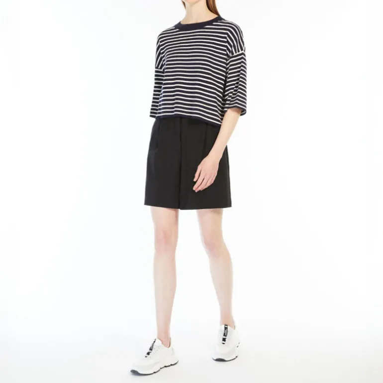 WEEKEND MAXMARA Amato Oversized Stretch Viscose Sweater in Navy