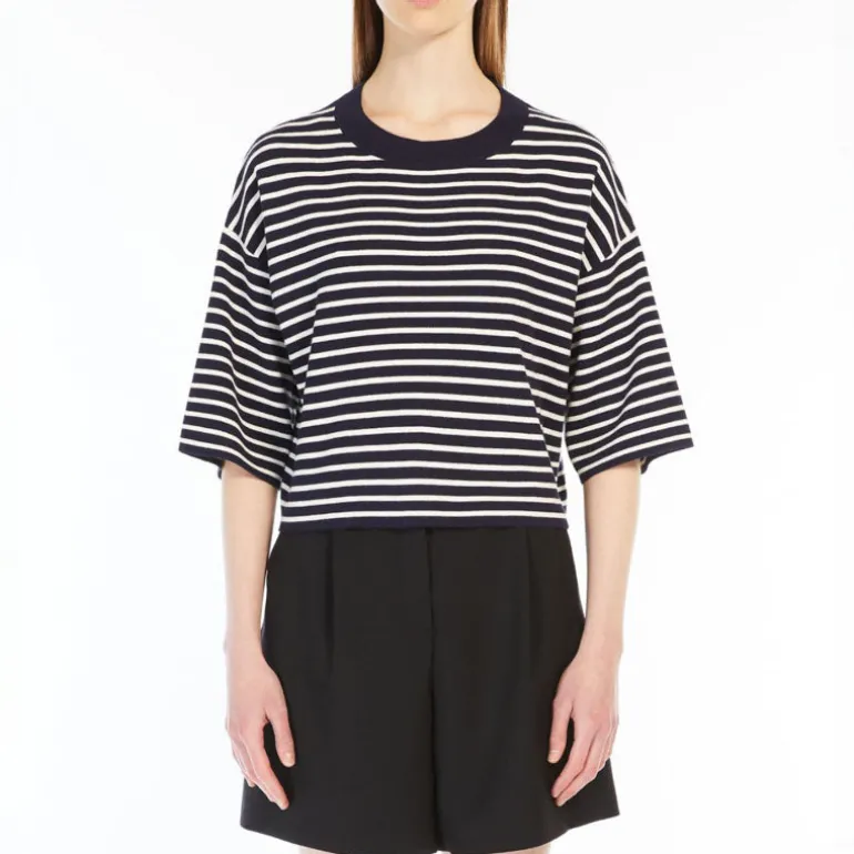 WEEKEND MAXMARA Amato Oversized Stretch Viscose Sweater in Navy