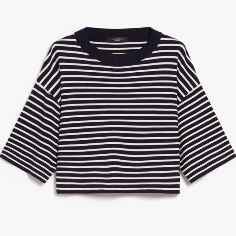 WEEKEND MAXMARA Amato Oversized Stretch Viscose Sweater in Navy
