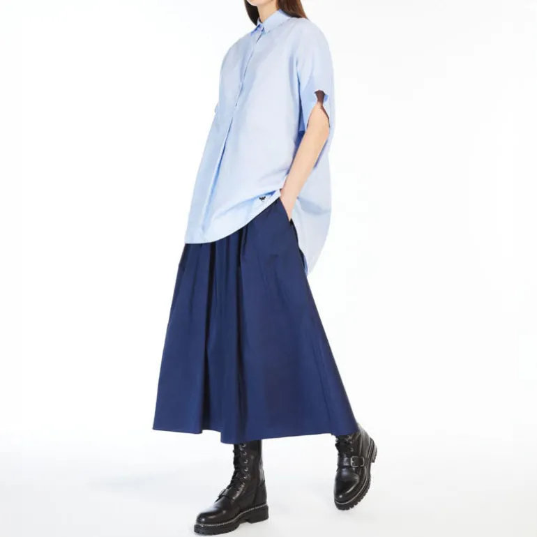 Weekend MaxMara Brema Cotton Poplin Shirt in Light Blue