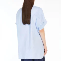 Weekend MaxMara Brema Cotton Poplin Shirt in Light Blue