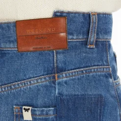 Weekend MaxMara Gesso Denim Midi Skirt in Navy Medium