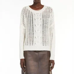 WEEKEND MAXMARA Grammo Oversized Wool Sweater in Ecru