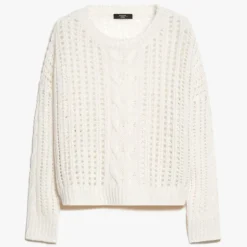 WEEKEND MAXMARA Grammo Oversized Wool Sweater in Ecru