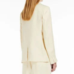 WEEKEND MAXMARA Nalut Linen Canvas Blazer in Sand