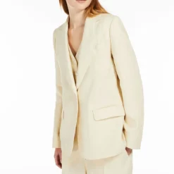 WEEKEND MAXMARA Nalut Linen Canvas Blazer in Sand