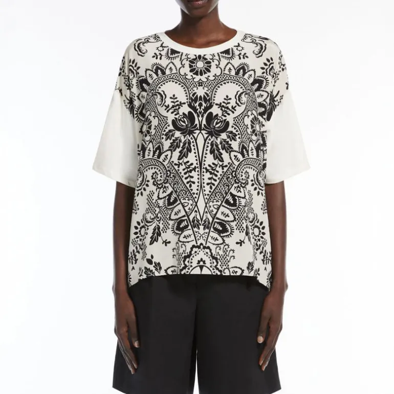 WEEKEND MAXMARA Pampas Top in Ivory Batik