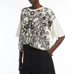 WEEKEND MAXMARA Pampas Top in Ivory Batik