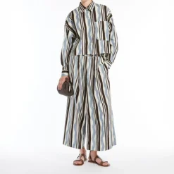 WEEKEND MAXMARA Virgin Trousers in Light Blue Wave