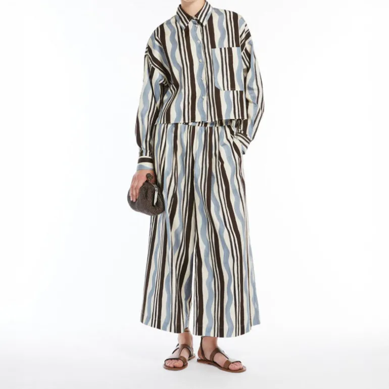 WEEKEND MAXMARA Virgin Trousers in Light Blue Wave
