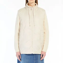 WEEKEND MAXMARA Yoro Reversible Water Repellent Canvas Gilet in Ecru