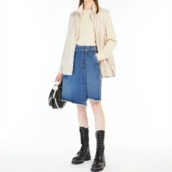 WEEKEND MAXMARA Yoro Reversible Water Repellent Canvas Gilet in Ecru