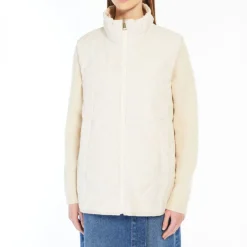 WEEKEND MAXMARA Yoro Reversible Water Repellent Canvas Gilet in Ecru