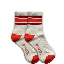 Womens Testaverde Vintage Sports Socks in Cream/Red | Collen & Clare