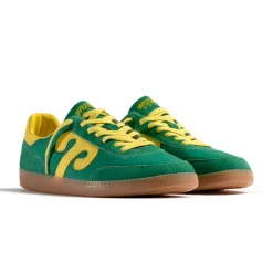 WUSHU Mens Gong Sneakers in Green/Yellow