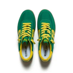WUSHU Mens Gong Sneakers in Green/Yellow