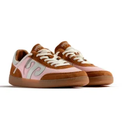 WUSHU Womens Gong Sneakers in Pink/Camel