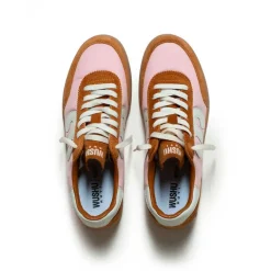 WUSHU Womens Gong Sneakers in Pink/Camel