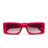 ZOE DE PASS Grace Rectangle Sunglasses in Red Glitter